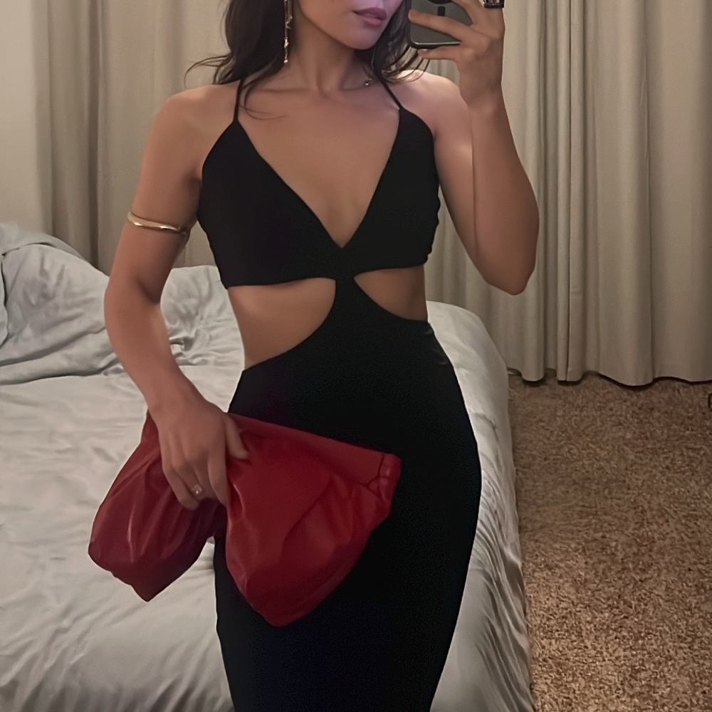 Nasty Gal black cut out maxi dress
